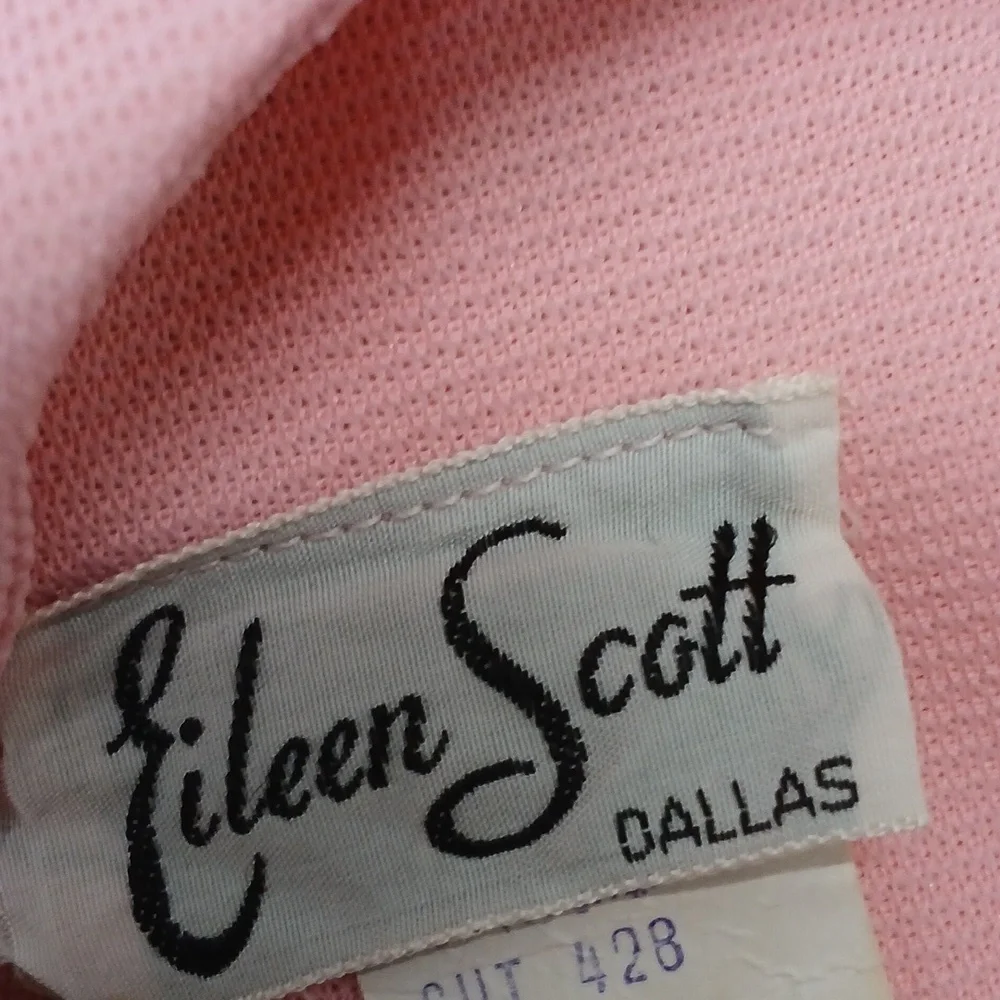 Vintage Eileen Scott Pink Polyester House Dress with Faux Pockets / Size 22 1/2